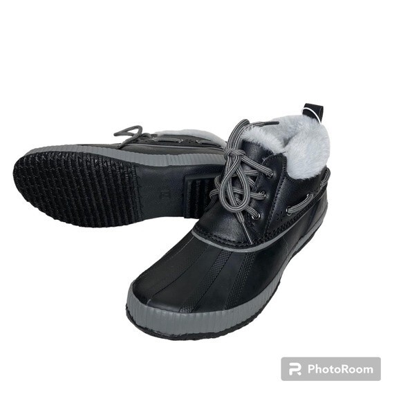 J Sport by Jambu Mary Boots Duck Ankle Rain Waterproof Vegan New Black Size 7 - Picture 1 of 10